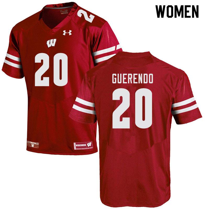 Wisconsin Badgers Women's #20 Isaac Guerendo NCAA Under Armour Authentic Red College Stitched Football Jersey IR40O36KZ